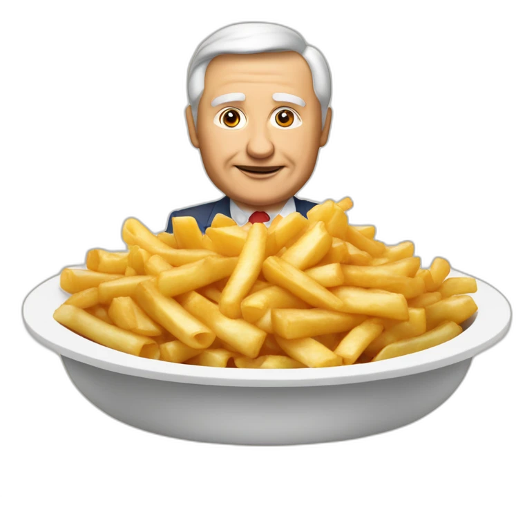 le président poutine qui mange une poutine avec sa mère emoji