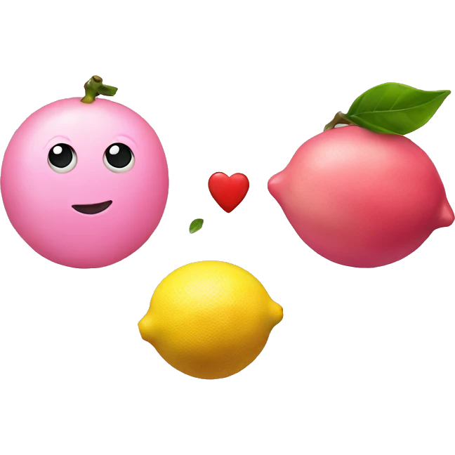 Pink lemon and heart  emoji