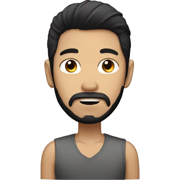 asain boy with black beard hair and mustache  emoji