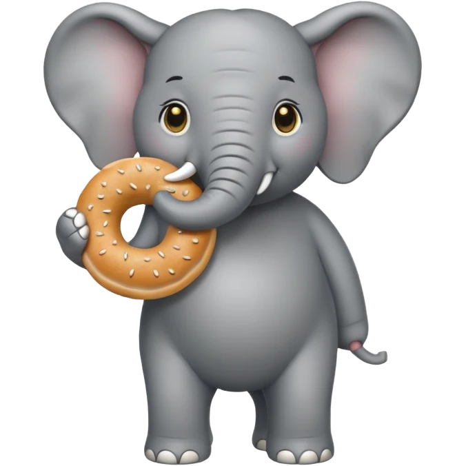 elephant holding bagel emoji