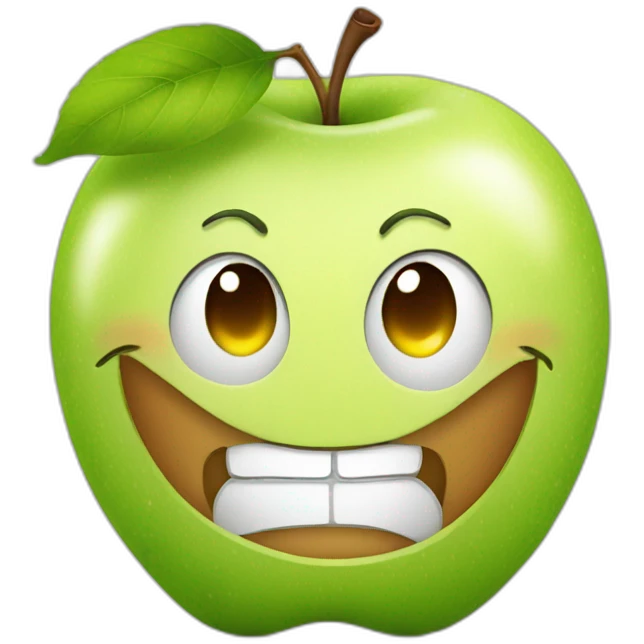 smirking apple emoji