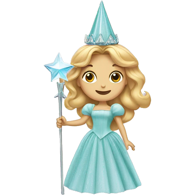 Glinda the good witch with wand emoji