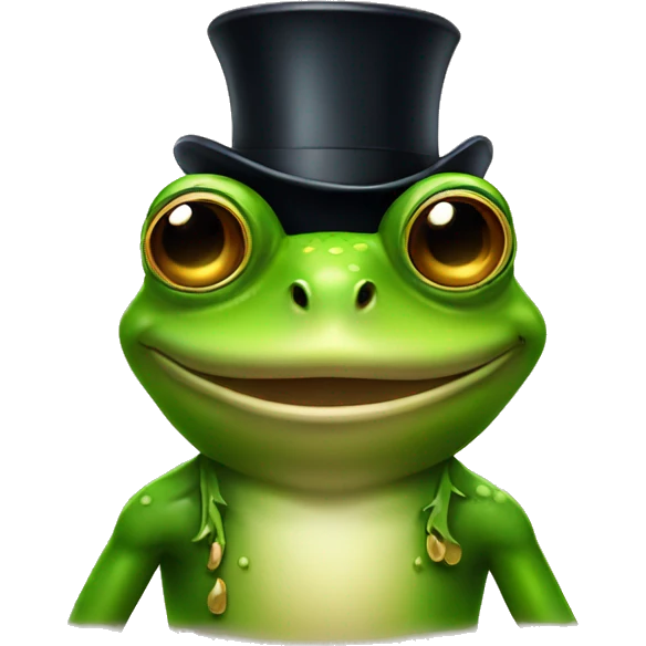 Frog with an tophat and sunglasses emoji