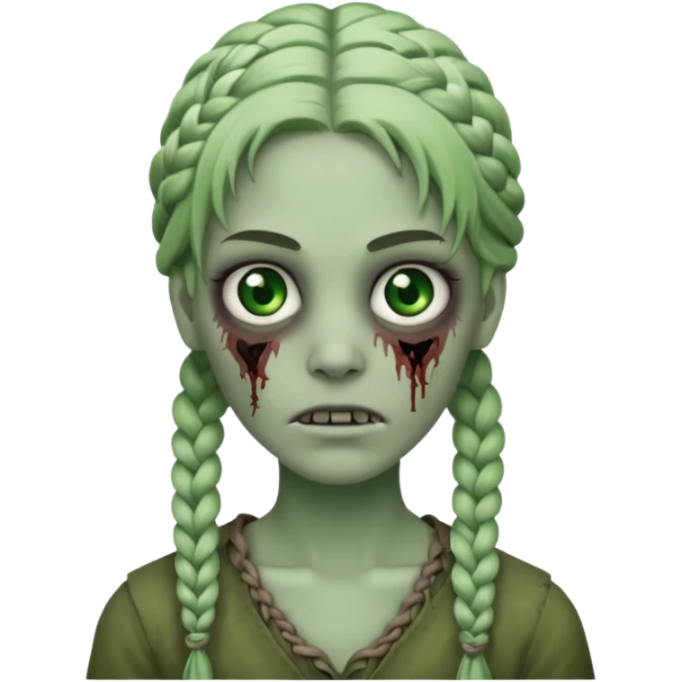 zombie with braided hair emoji