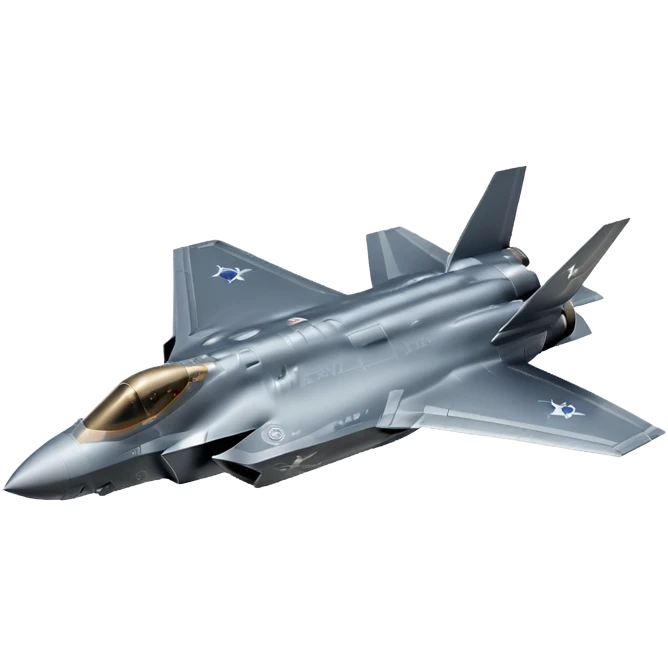 Realistic F-35 fighter jet in flight with no background. emoji
