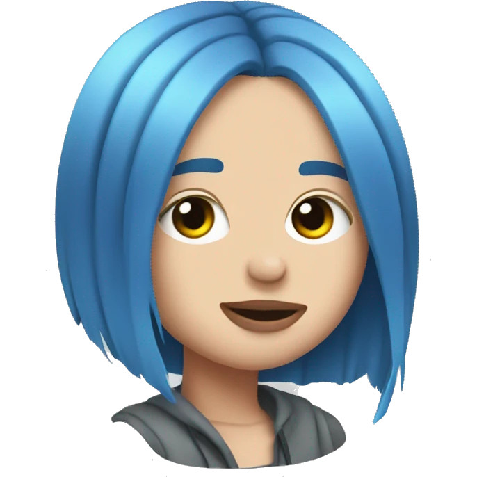 Billie Eilish with blue hair emoji