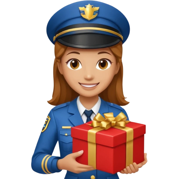 woman courier holding gift box emoji