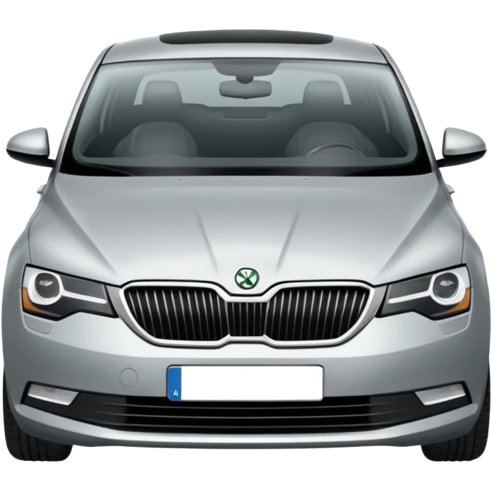 Stribrne Auto škoda emoji