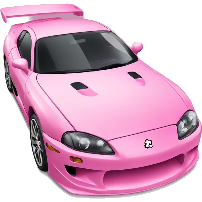 hello kitty with pink supra car emoji