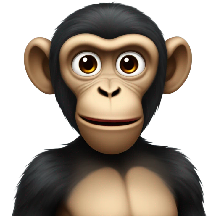 Monkey with red lips and black fur emoji