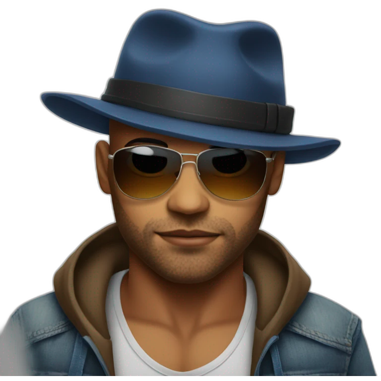 Booba with a hat emoji