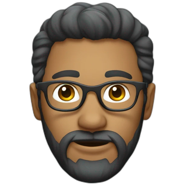homem careca de oculos escuro e barbudo emoji