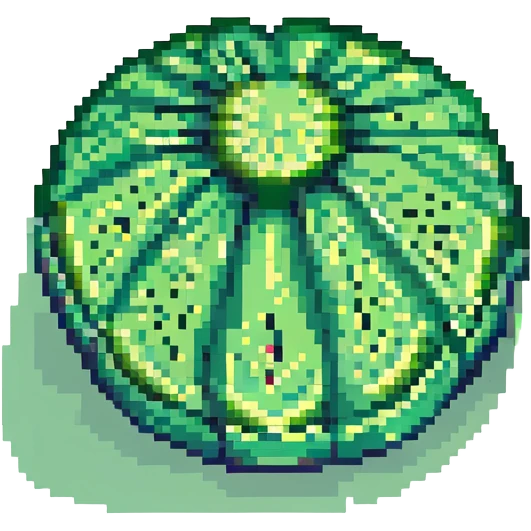 fresh green watermelon slice, 2D sprite style, vibrant and playful, suitable for a fruit ninja game emoji
