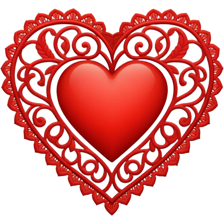 red lace heart emoji