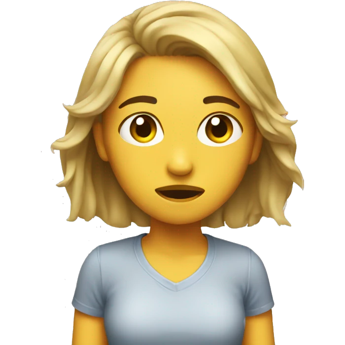 girl sweating emoji