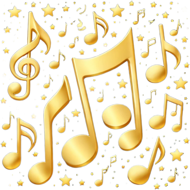 singing notes become stars flowing in the night sky emoji