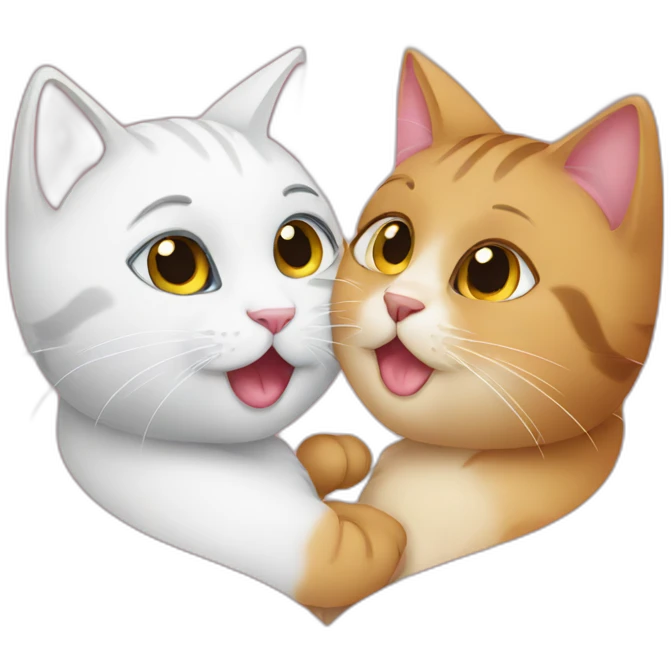 Cats kiss heart emoji