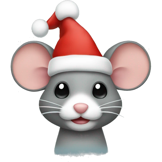 A mouse woth a christmas hat emoji