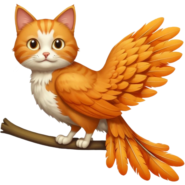 a cat in a bird shape whole cat bird emoji