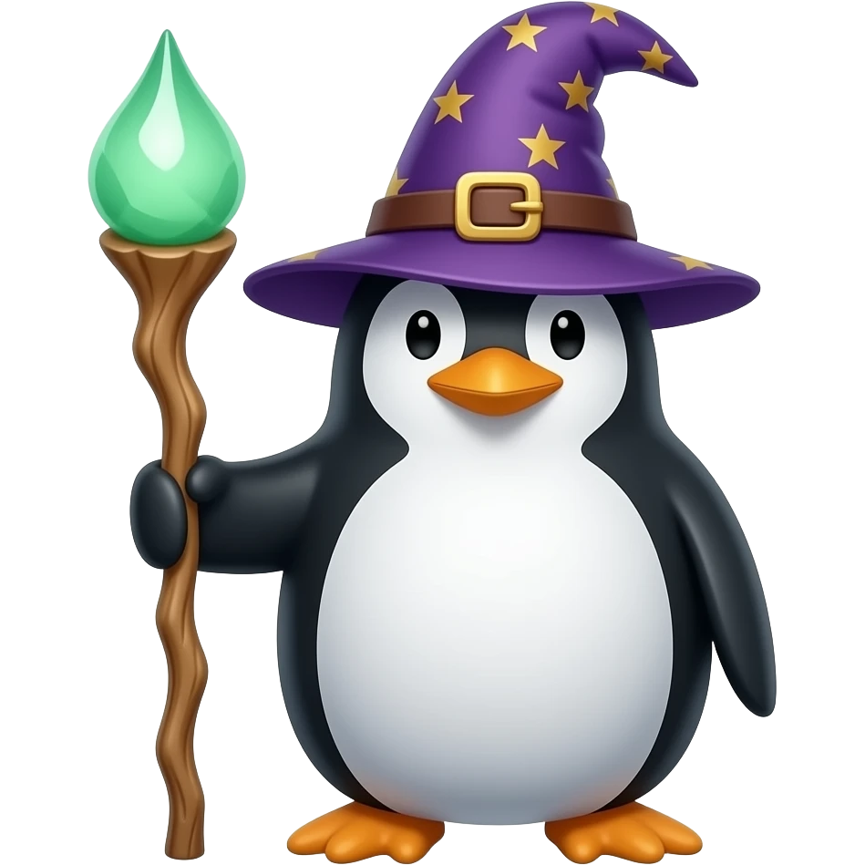 Penguin Wizard emoji