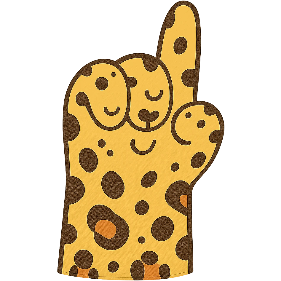 aesthetic leopard paw pointing up with beautiful leopard spots emoji