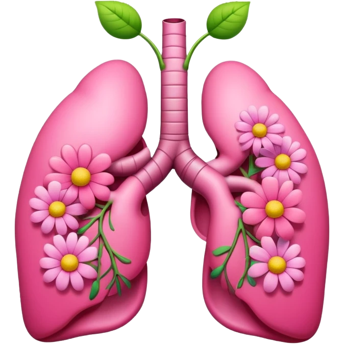 Lungs with flowers growing out of it emoji
