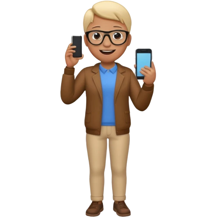 a single full body 3D bitmoji showing the action of talking to someone on mobile emoji