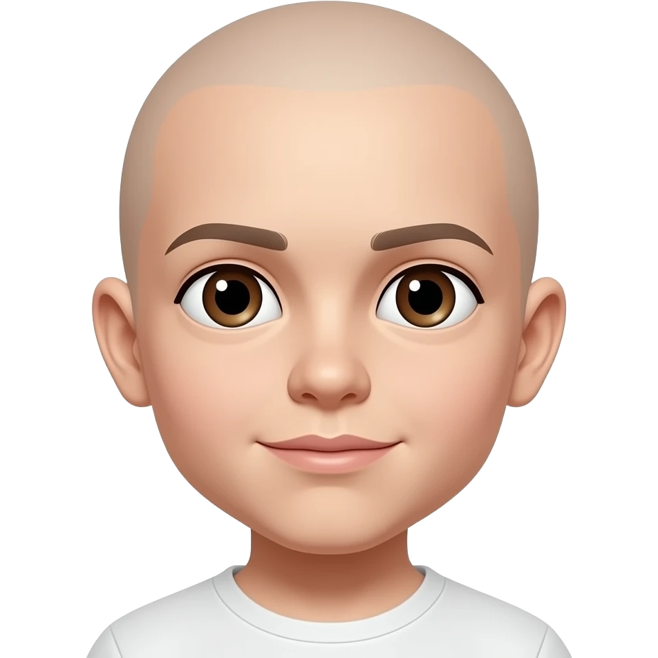 голова мальчик, волосы коричневые лысый, тон лица (бледноватый), цвет глаз (коричневые) emoji