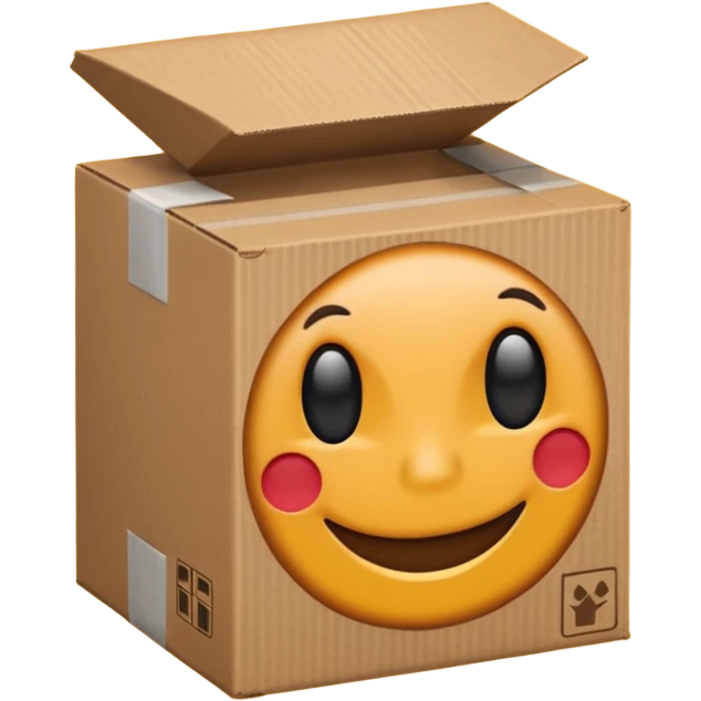emoji de un simbolo de prohibido y que esté sobre una caja de cartón de envío emoji