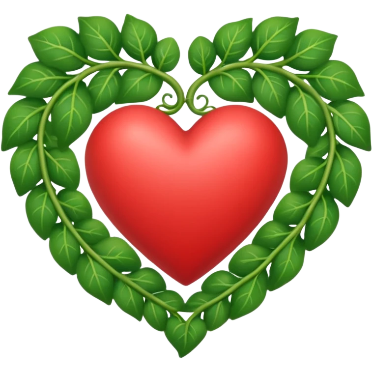 heart with a leafy vine border emoji