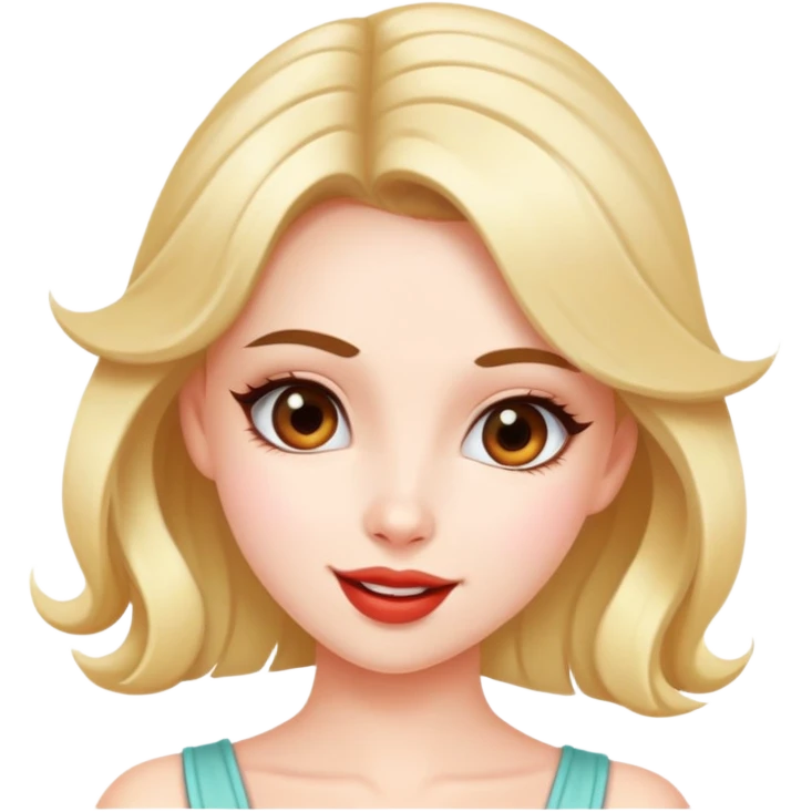 coquette girl with playful expression emoji