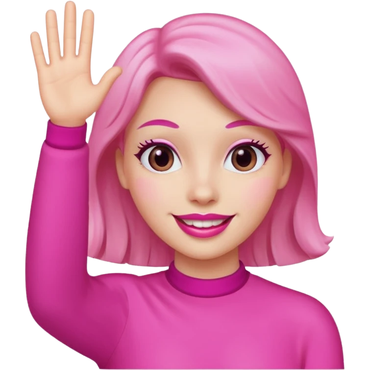 Mano diciendo chao❤rosado emoji