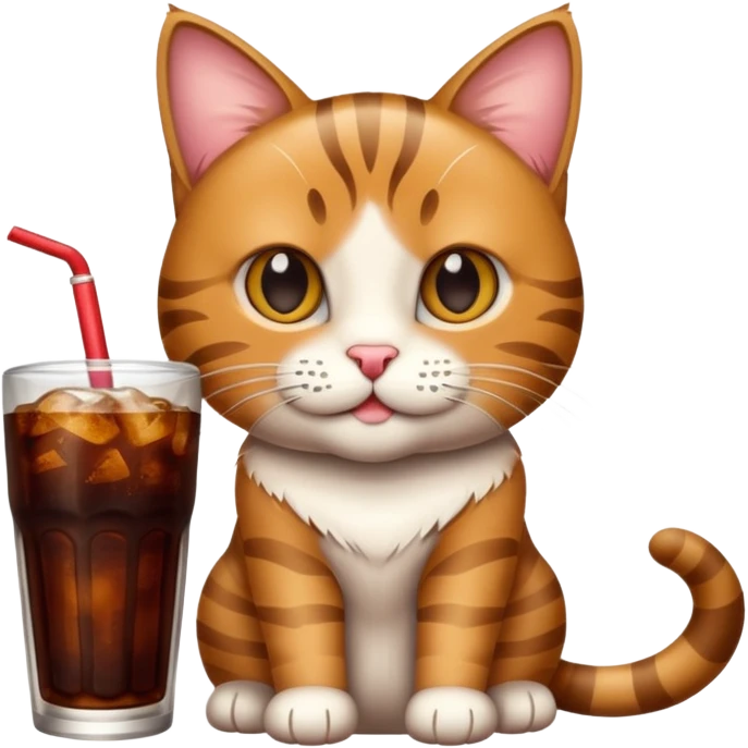 een kat met cola emoji