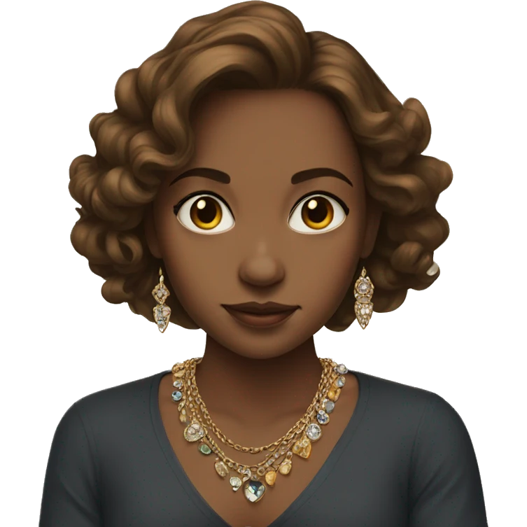 brown-haired girl portrait with jewelry emoji
