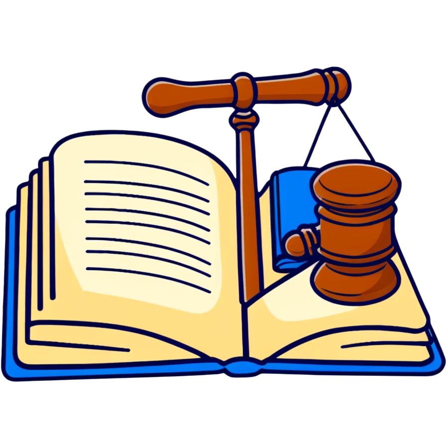 Law book with gavel emoji