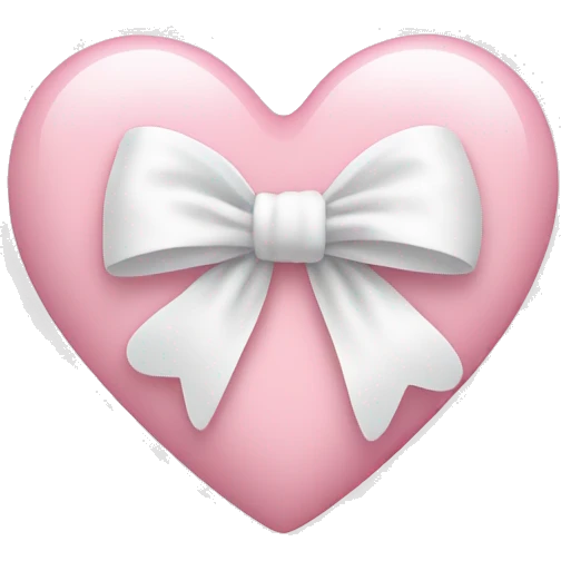 Light pink heart with a white bow emoji
