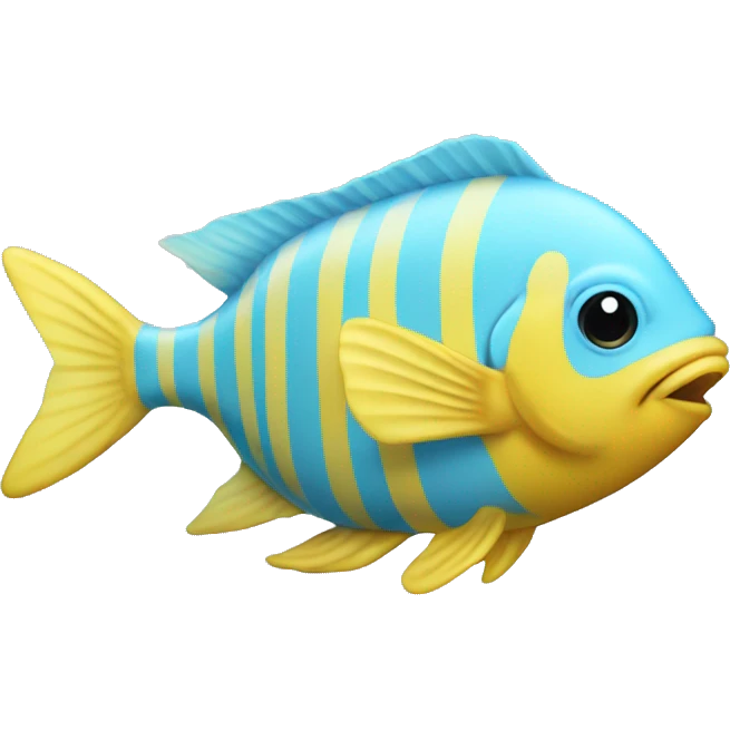 Baby blue and yellow striped fish  emoji