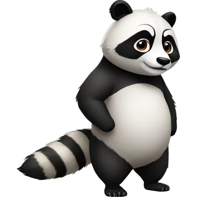panda-raccoon-hybrid full body emoji