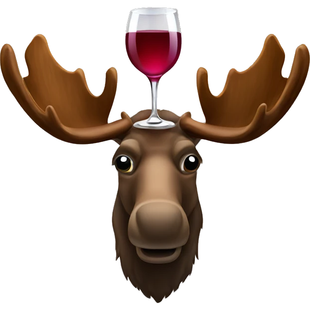 Moose head with wine glass emoji