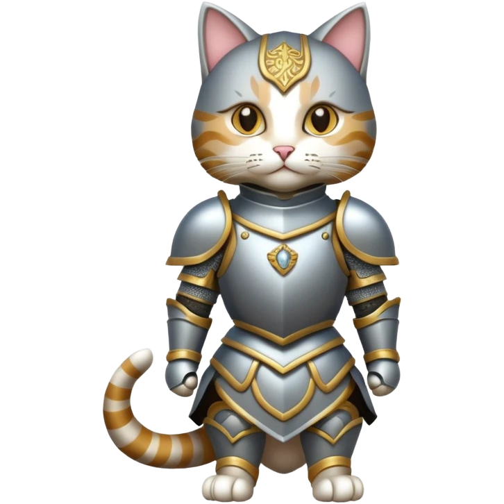 full body cat in armor emoji