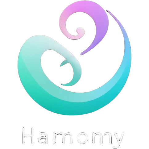 Create a unique emoji-style logo representing 'Harmony UI,' a UI component library for the Symfony ecosystem. The logo should feature a modern, minimalistic design with smooth gradients and a harmonious color palette. Incorporate subtle references to UI elements (such as buttons, sliders, or cards) while maintaining a sleek, professional look. The emoji should feel friendly yet sophisticated, symbolizing ease of use and seamless integration. Consider Symfony’s branding (black and white with elegant curves) but with a fresh, visually appealing twist. emoji