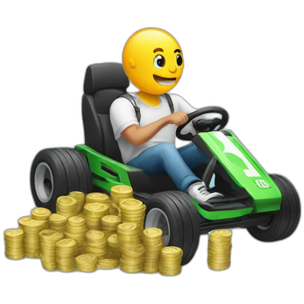 kart with a money bag emoji