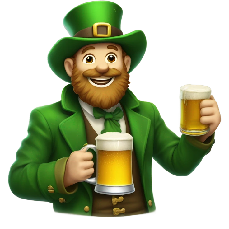Leprechaun getting drunk emoji