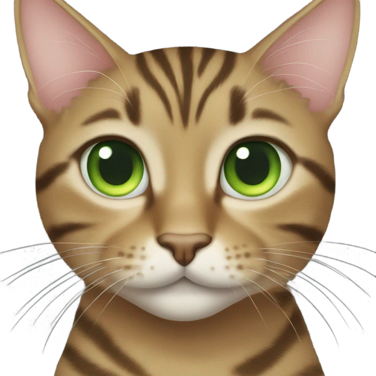 Tabby cat green eyes emoji