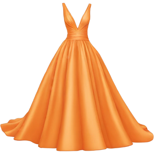 orange wedding dress with deep V emoji