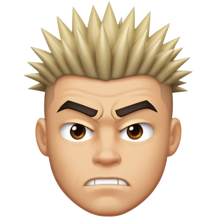 Strong tough guy with  spiked hair in front emoji