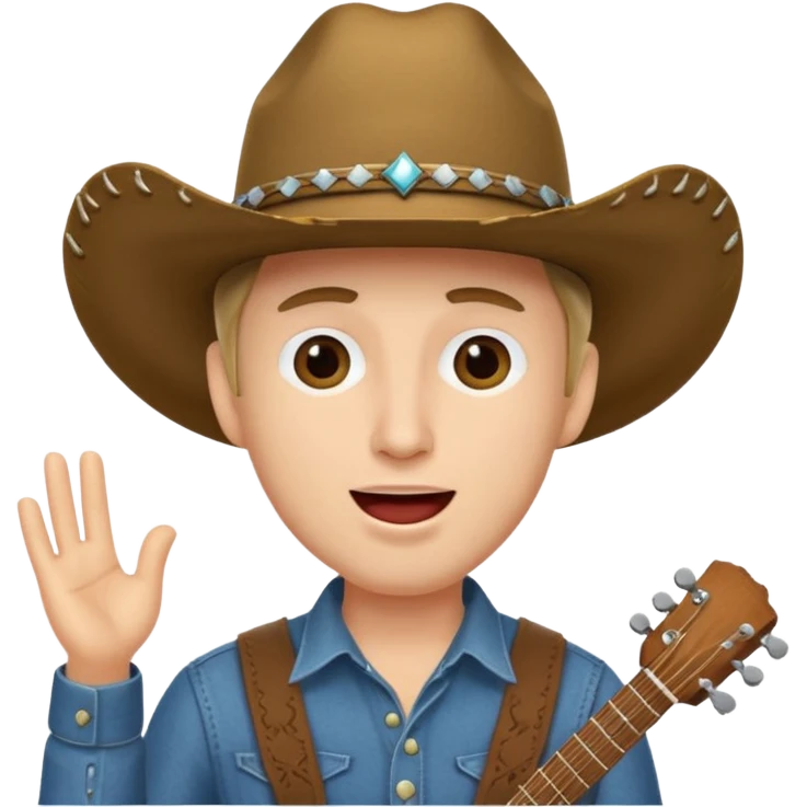  man with cowboy hat, singing  emoji