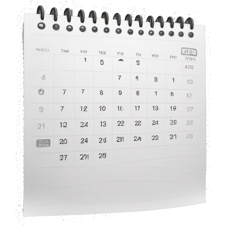 black and white calendar emoji