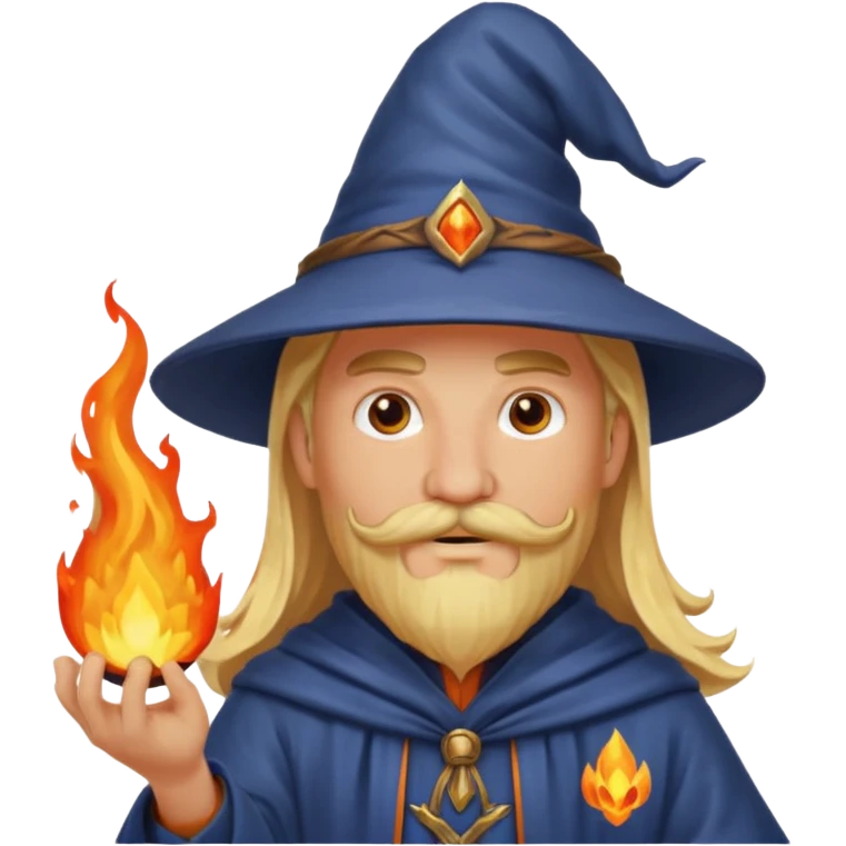 fire blonde wizard with mustache emoji