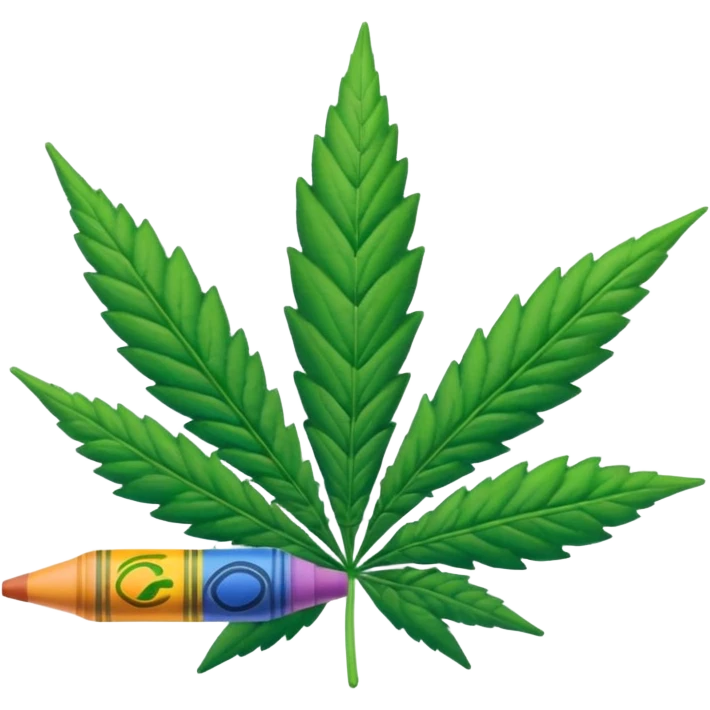 a pack of crayola with cannabis leaf emoji